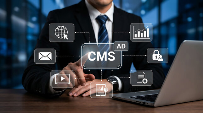 Digital CMS Advertising Platform Interface for Online Business Management System