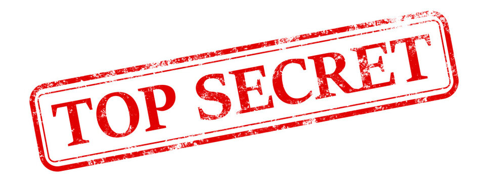 Red top secret rubber stamp impression