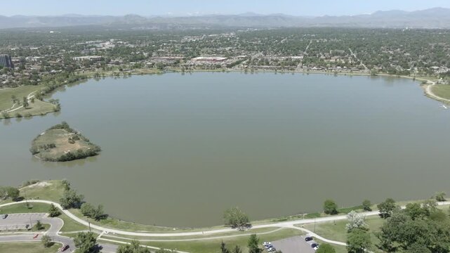 Suburb of Sloan Lake Denver Colorado Drone Aerial View
