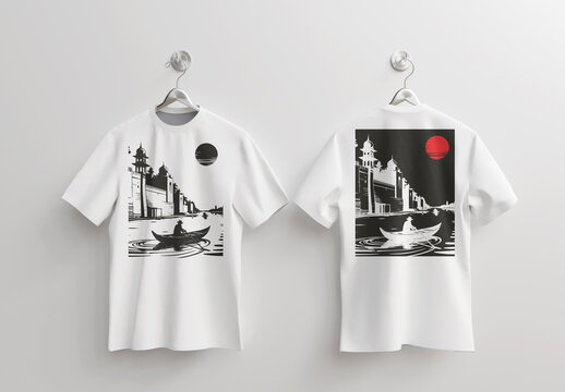 Artistic Cityscape Illustration T Shirt Design