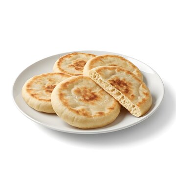 Tigella Emiliana Vector Illustration &ndash; Italian Flatbread Artisan Bakery Food Gourmet Rustic Minimal Studio Presentation