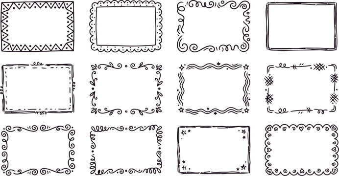 Set of vintage ornate rectangular frames