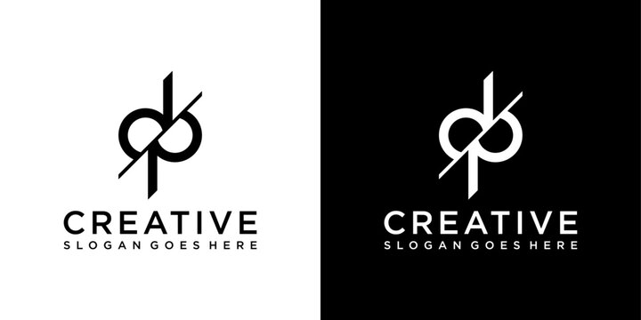 DP or PD initial letter logo design vector concept