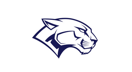 Stylized Cougar Head Logo, Feline Mascot, Athletic Emblem, Vector Art © gan