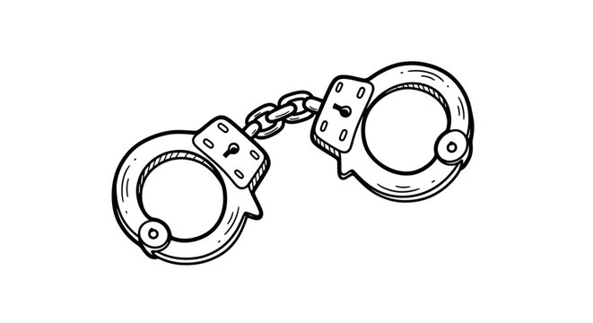 Handcuffs Illustration - Arrest, Crime, Justice, Law Enforcement, Security