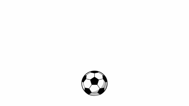 Soccer Ball Bouncing and Spinning Up and Down  Animation