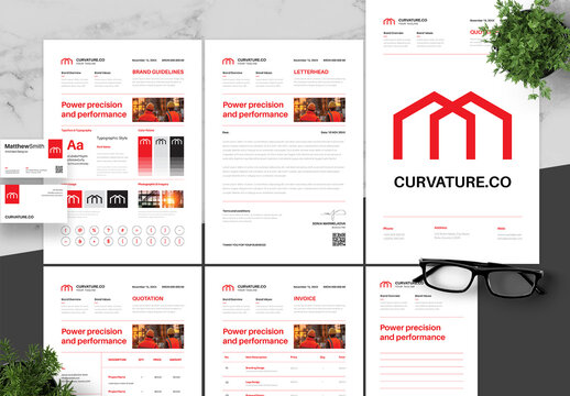 Red And Grey Brand Guidelines For Construction Company