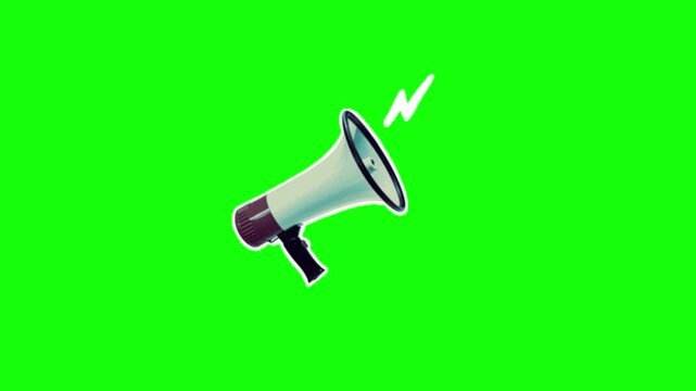 megaphone animation on green screen