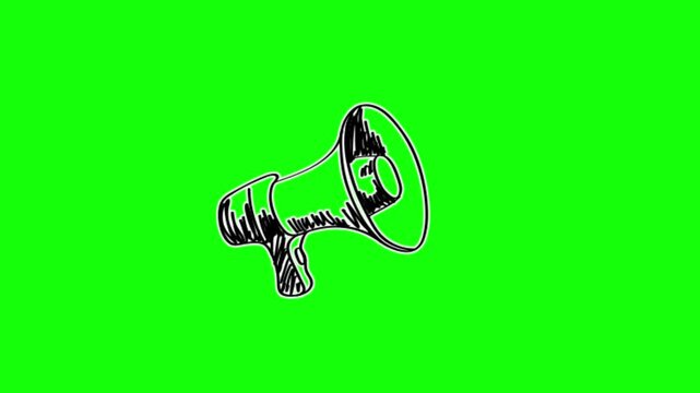 megaphone animation on green screen