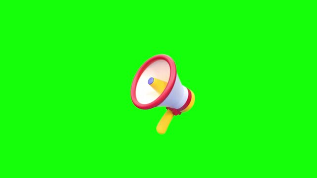 megaphone animation on green screen
