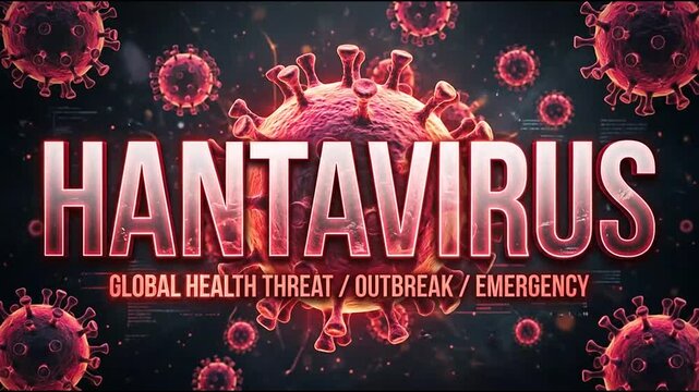 Hantavirus global health threat emergency outbreak headline graphics.