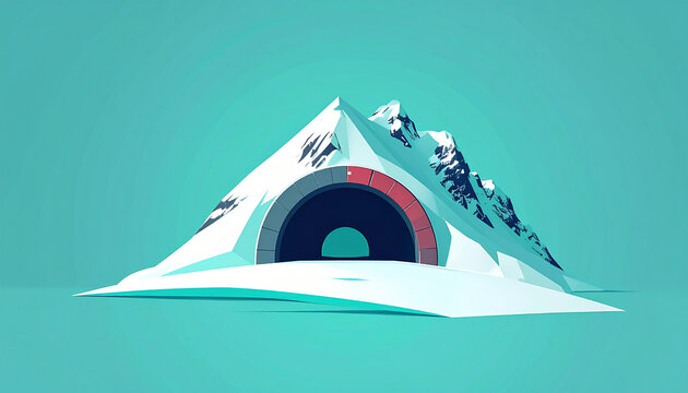 Abstract mountain with geometric shapes