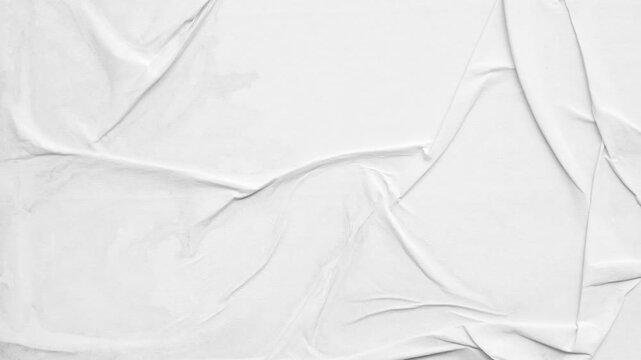 White Crumpled Glued Paper Texture Background Stop Motion