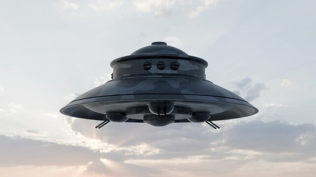 Haunebu I Reichsflugscheibe 3D Concept Rotating in Seamless Loop 