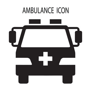 Ambulance Front View Emergency Vehicle Icon for Hospital Web Interface