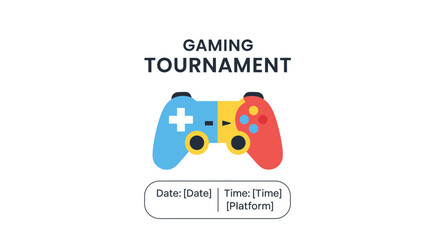 Gaming Tournament Announcement with Video Game Controller © ski