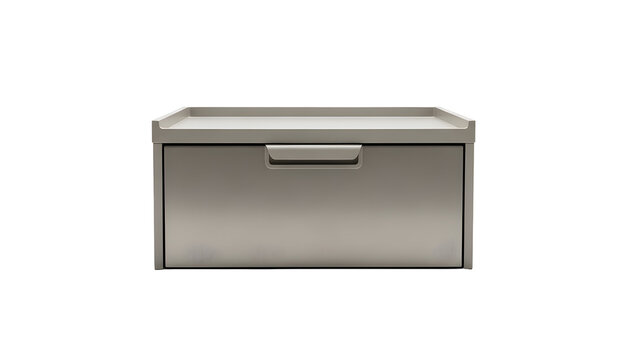 Sleek Modern Stainless Steel Bread Box with Handle.