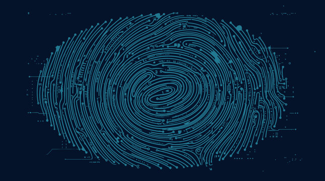 Digital fingerprint technology cyber security concept