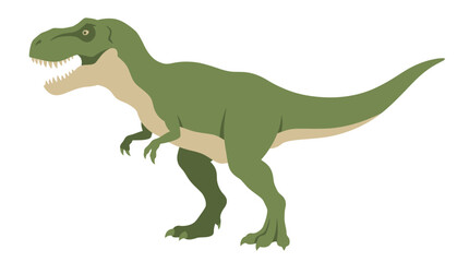 Obraz premium Green Tyrannosaurus Rex Dinosaur Illustration, Isolated on White
