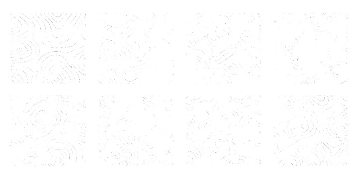 Minimal white embossed abstract texture, geometric relief panels, subtle line art patterns, monochrome modern background, seamless set of topographic texture design.