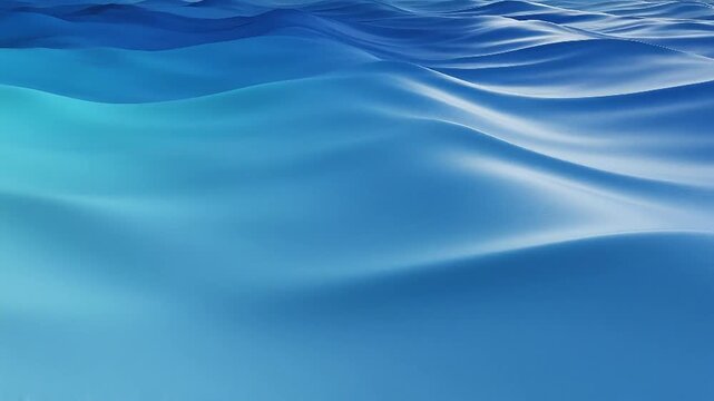 A smooth, flowing abstract representation of water with gentle waves and undulating curves in varying shades of blue and turquoise, creating a serene and calming visual texture