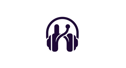 Fototapeta premium Modern Logo Design Headphones and Microphone Icon