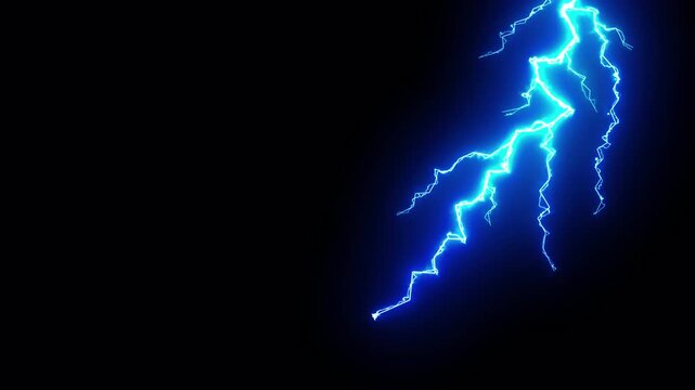 Set of Thunder storm lightning on transparent background