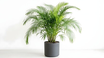 Obraz premium Areca palm in modern planter interior plant decor for bright spaces