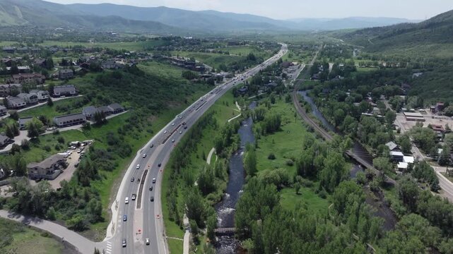 Historic Steamboat Springs Colorado Drone Aerial Footage