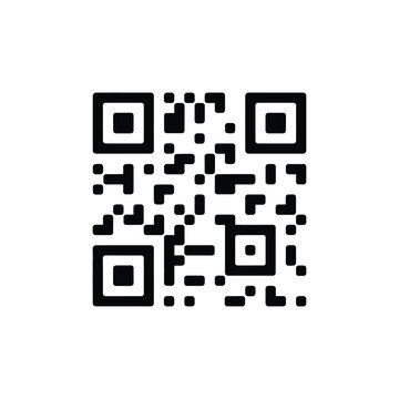 QR Code vector icon. QR code sample for smartphone scanning. Isolated vector illustration