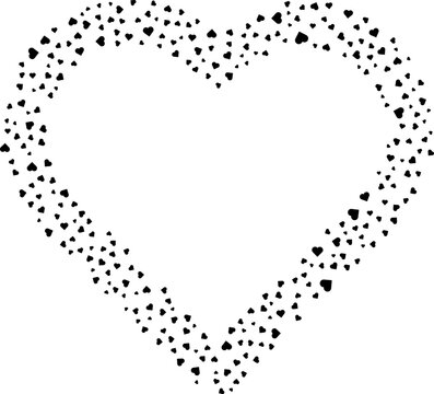 Scattered Heart Frame Border Illustration