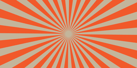 Obraz premium Retro Orange Sunburst Background With Radiating Stripes for Vintage Poster and Graphic Design