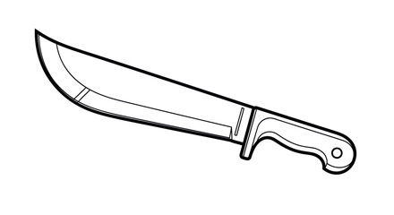 Obraz premium Machete Blade Outline Illustration - Outdoor Tool Vector