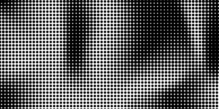 Dotted gradient halftone background. Horizontal seamless dots pattern in pop art style. Abstract modern stylish texture. Vector illustration.