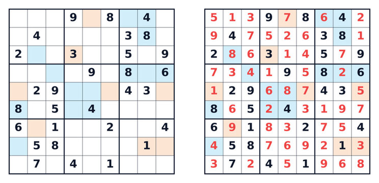 Sudoku puzzle grid showing solved and unsolved sections  