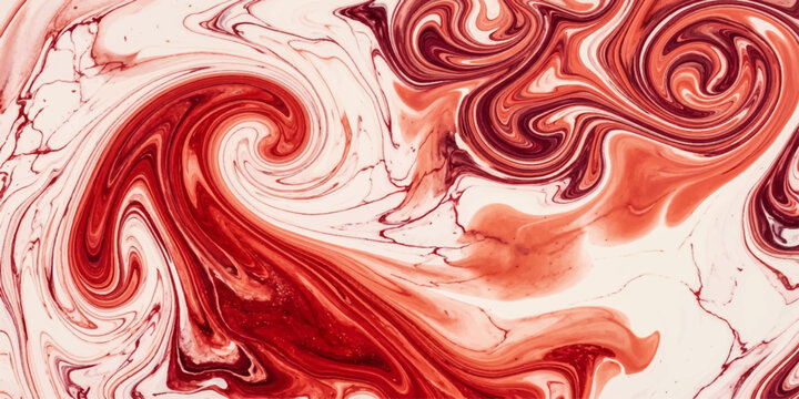 Abstract Red Marble Swirl Background