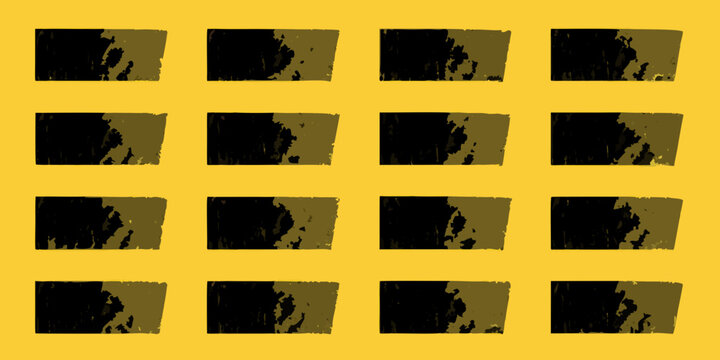 abstract vector composition of ten rectangular blocks on yellow background