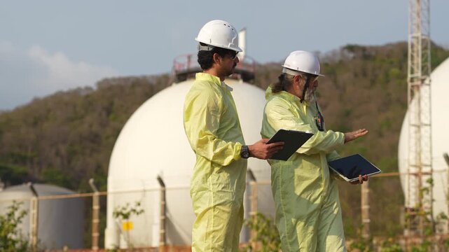 Environmental research on industrial wastewater treatment at an oil refinery near a cargo port.