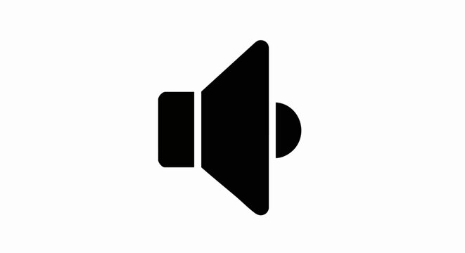 Sound Icon - Black Speaker Symbol for Audio and Volume Control.
