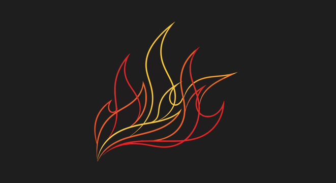 Flame Fire Burning Orange Red Yellow.