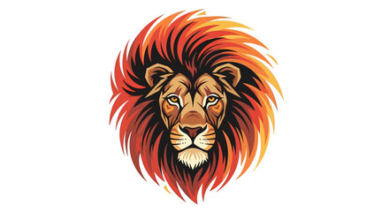 Obraz premium Lion Head with Colorful Mane Portrait.