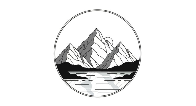 Mountain peaks landscape scenic view.