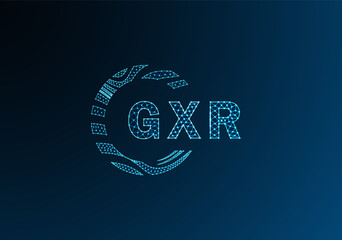 Fototapeta premium GXR low poly letter logo vector design. GXR lower poly logo design. GXR unique low poly logo design.