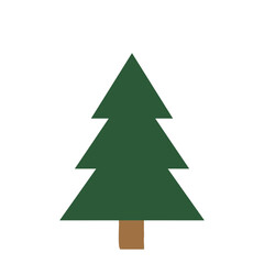 Obraz premium Evergreen tree icon, simple illustration, green foliage, brown trunk