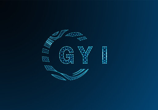 GYI low poly letter logo vector design. GYI lower poly logo design. GYI unique low poly logo design.