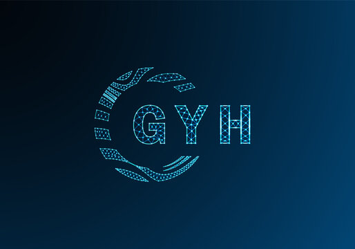 GYH low poly letter logo vector design. GYH lower poly logo design. GYH unique low poly logo design.