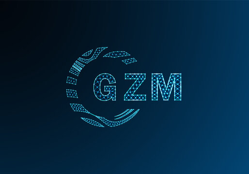 GZM low poly letter logo vector design. GZM lower poly logo design. GZM unique low poly logo design.