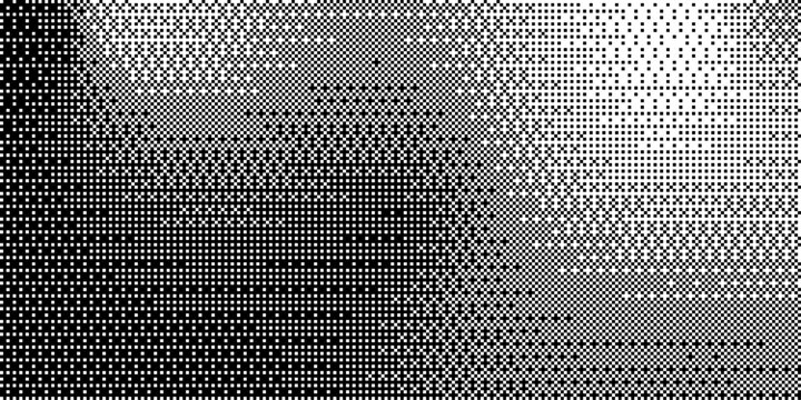 Abstract Pixelated Gradient with Classic Gaming Dither Pattern and Geometric Halftone Texture for Digital Artwork.