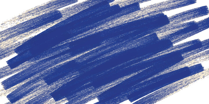 Abstract blue marker stripes drawn on paper with a rough textured artistic stroke pattern