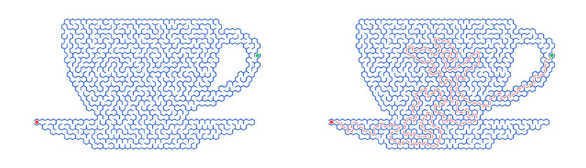 Maze challenge with answers. Maze for kids activity © Olga